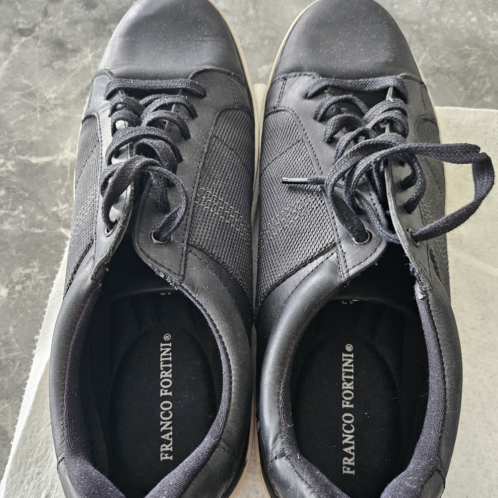 Franco Fortini Men's Black Lace-Up Sneakers